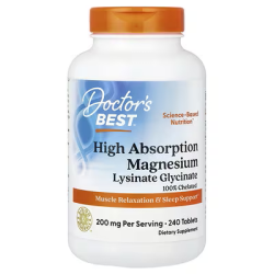 Doctor's Best, High Absorption Magnesium, hochabsorbierendes Magnesium, 240 Tabletten (100 mg pro Tablette)