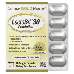 California Gold Nutrition, LactoBif® 30 Probiotika, 30 Milliarden KBE, 60 pflanzliche Kapseln