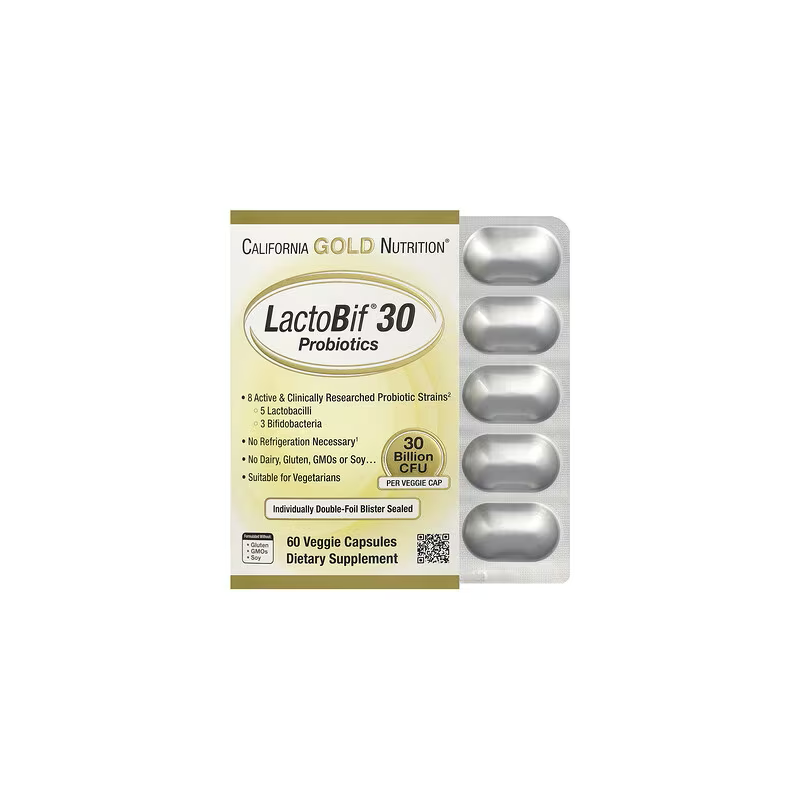 California Gold Nutrition, LactoBif® 30 Probiotika, 30 Milliarden KBE, 60 pflanzliche Kapseln