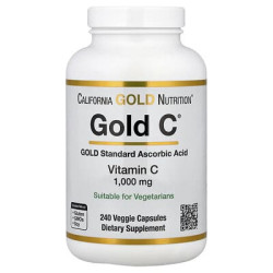 California Gold Nutrition, Gold C™, Vitamin C in USP-Qualität, 1.000 mg, 240 pflanzliche Kapseln