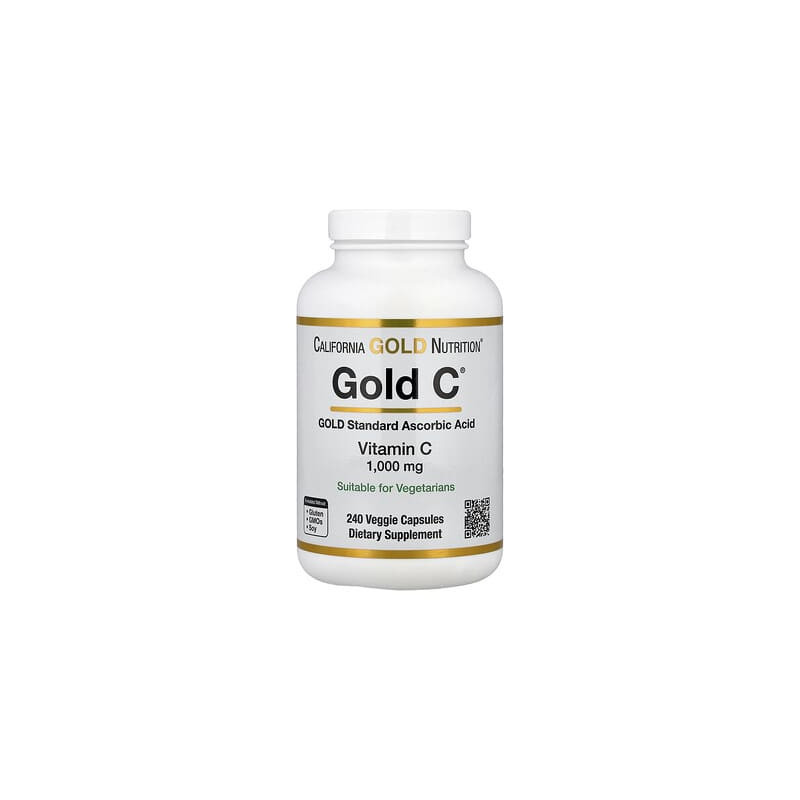 California Gold Nutrition, Gold C™, Vitamin C in USP-Qualität, 1.000 mg, 240 pflanzliche Kapseln