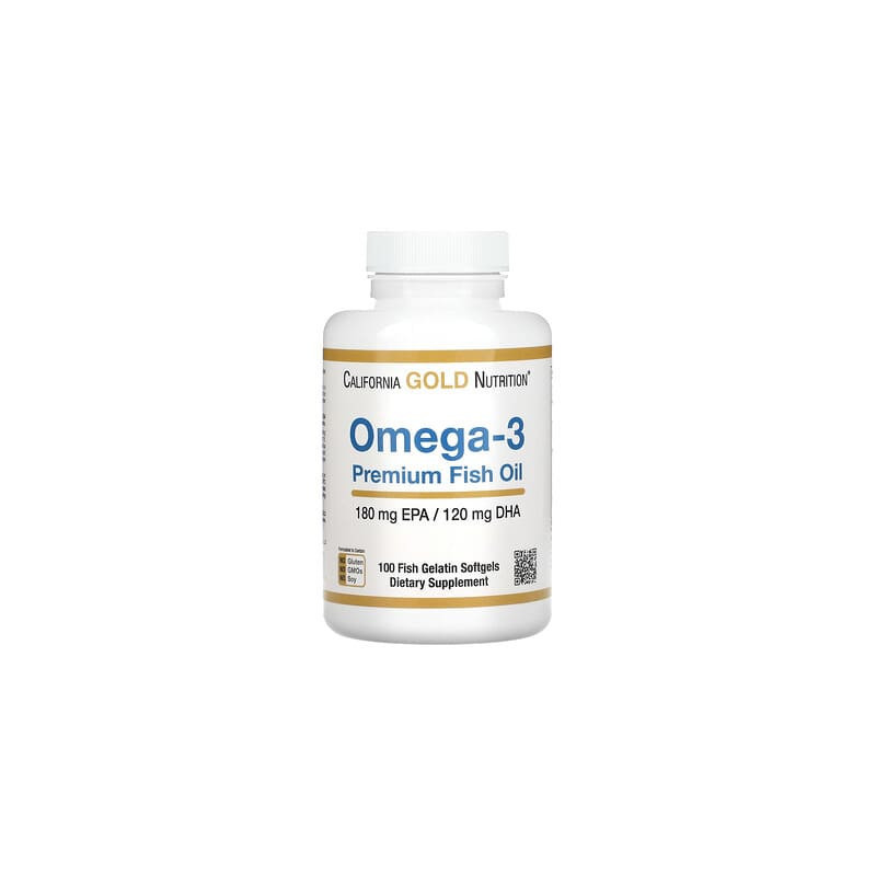 California Gold Nutrition, Omega-3 Premium Fish Oil, hochwertiges Omega-3-Fischöl, 100 Fischgelatine-Weichkapseln