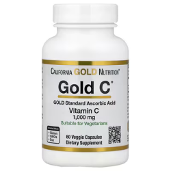 California Gold Nutrition, Gold C™, Vitamin C in USP-Qualität, 1.000 mg, 60 pflanzliche Kapseln